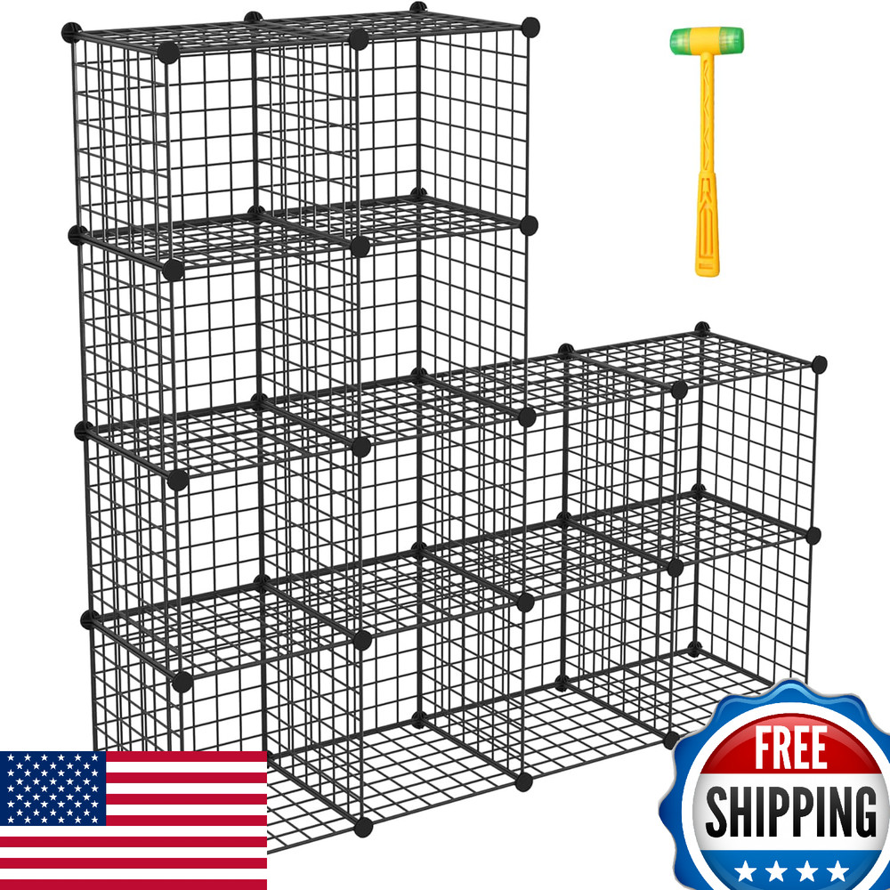 TUMUCUTE Wire Storage Cubes, Metal Storage Shelves Bookshelf, Stackable Modular