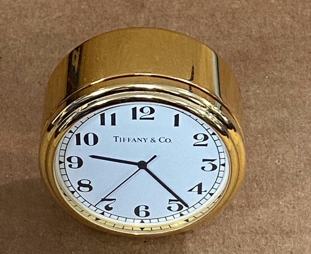 TIFFANY & CO 2" DESK CLOCK (NOT WORKING) USED.