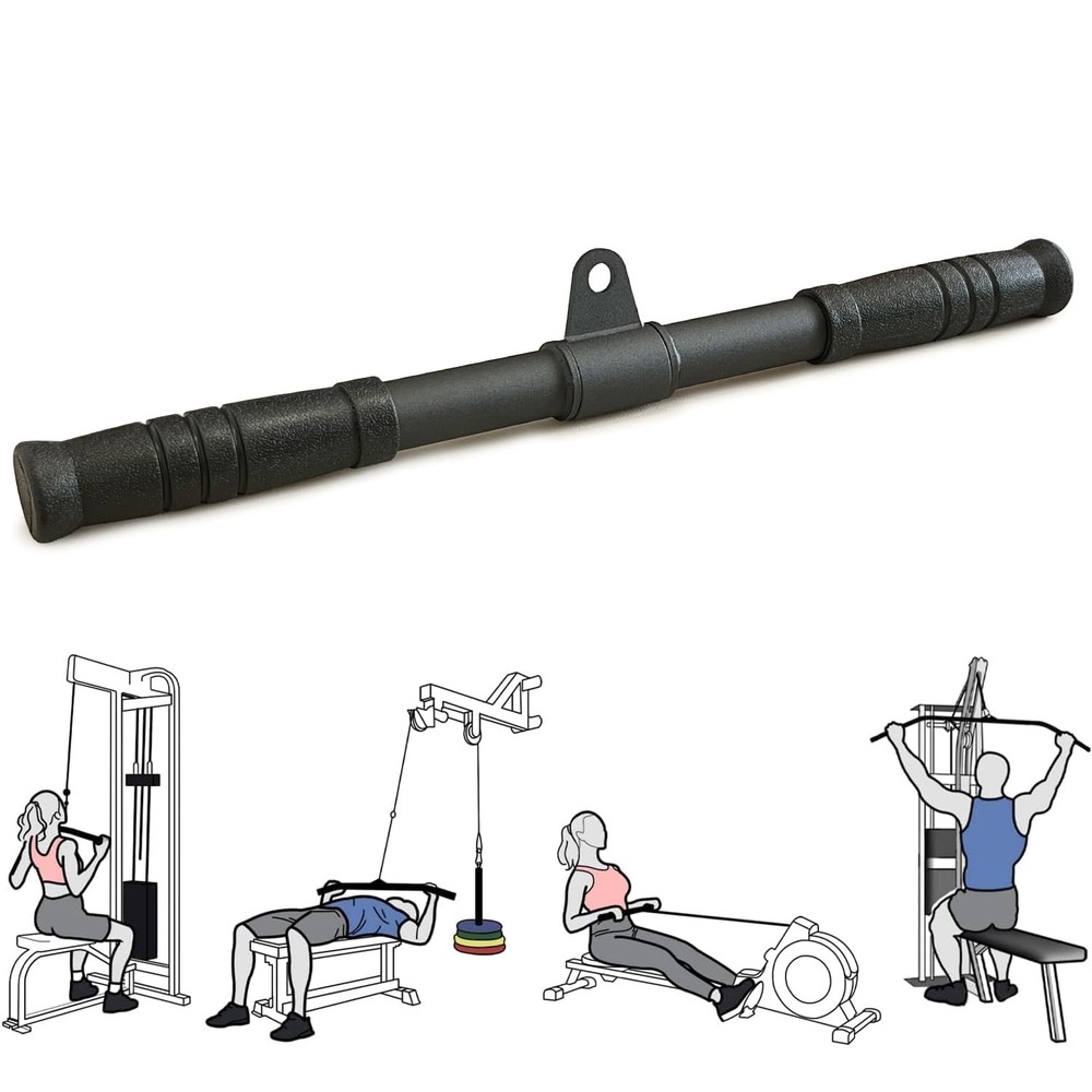 Berufexp Straight Bar, Pull Down Bar 360 Rotating, Lat Pulldown Black