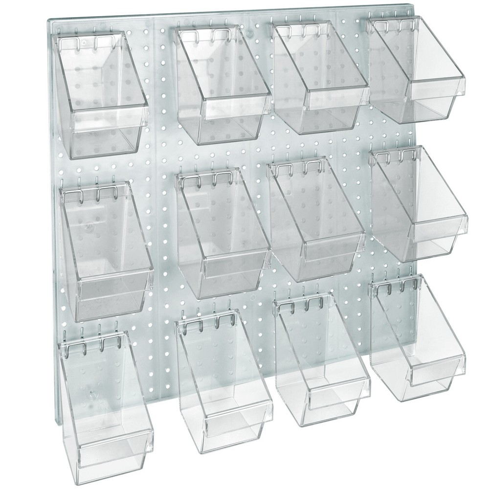 Azar Displays 12 Mini Bucket Peg Wall Accessory Organizer Kit Pegboard...