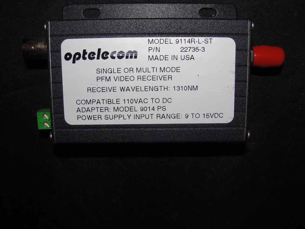 Optelecom 9114R-L-ST Single Or Multimode PFM Video Receiver