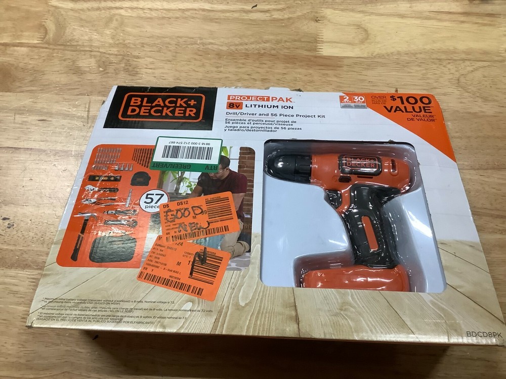 BLACK+DECKER (Kit) BDCD8PK 8-Volt MAX Rechargeable Drill and Project Kit