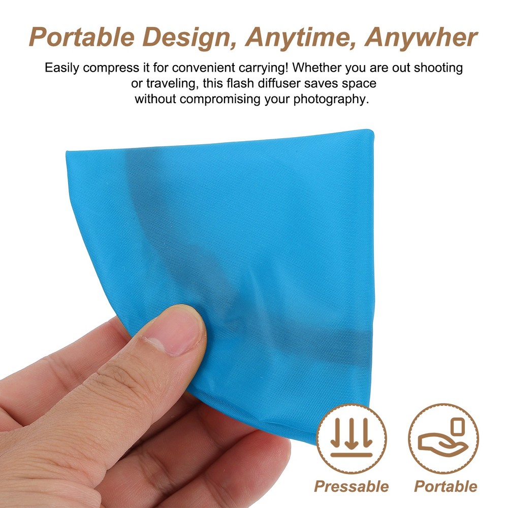 5pcs 7.1" x 7.1" Soft Mini Flash Bounce Diffuser Cap, for Flashlight, Blue