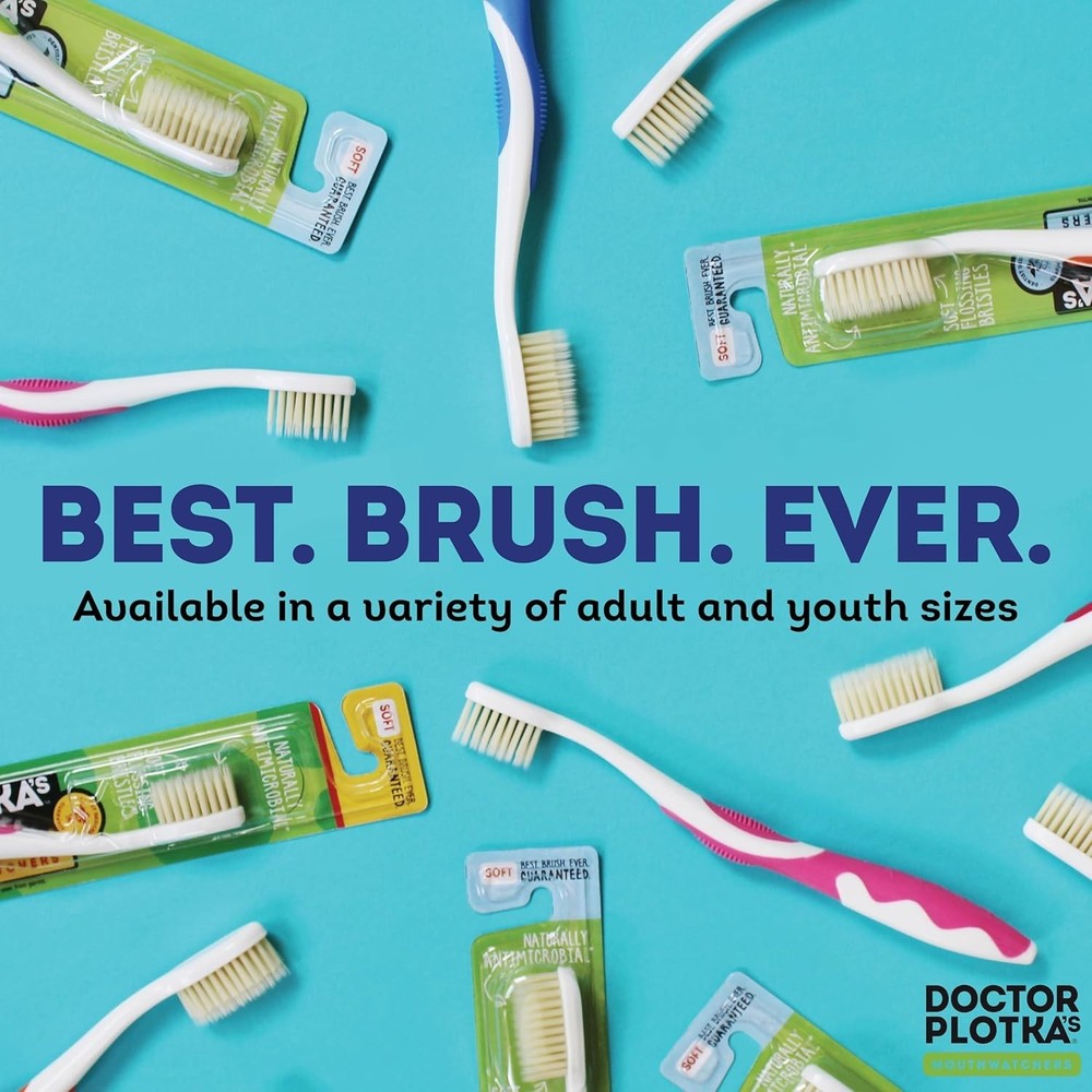 Dr. Plotka's Eco-Friendly Soft Flossing Toothbrush Set - 2 Pack for Adults