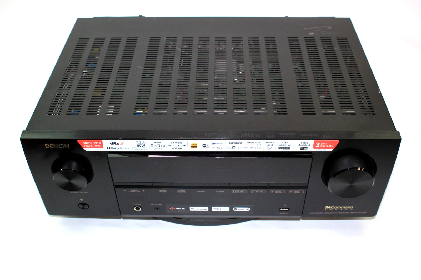 Denon AVR-X1700H 7.2-Channel Network A/V Receiver AS IS Grounded