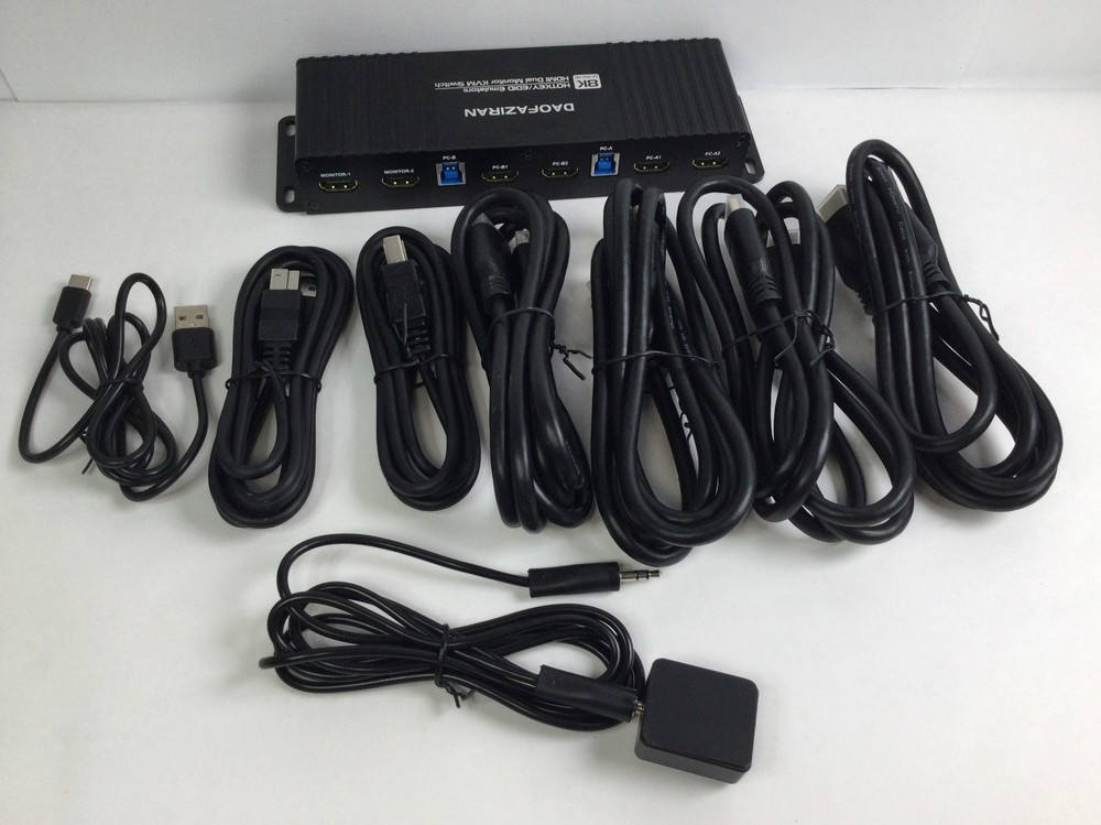 Kvm Switch 2 Monitors 2 Computers Hdmi Edid 4k 144hz Hotkey Switching