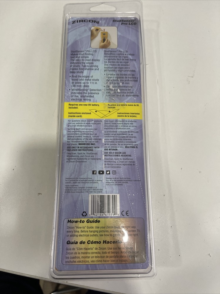 Zircon Multifunction Electronic StudSensor Stud Finder Pro LCD Finder