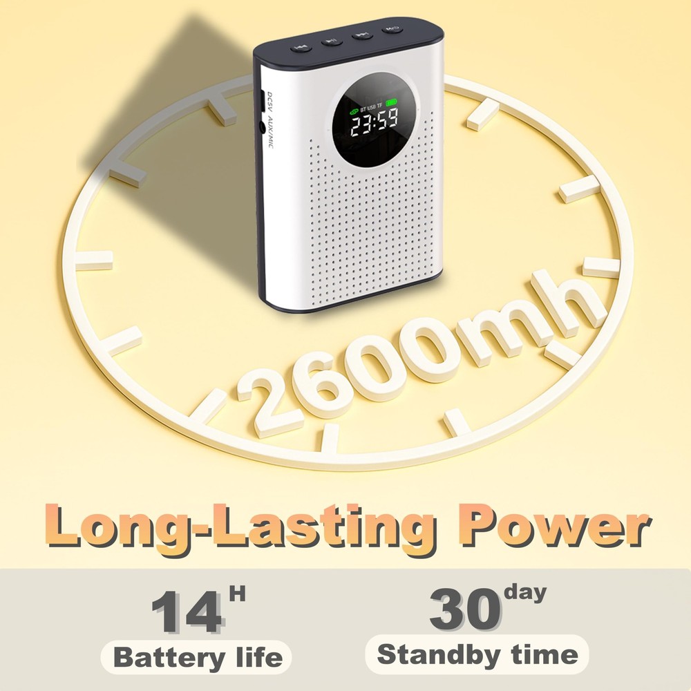 Voice Amplifier with Wireless Microphone for Teachers – Portable Bluetooth Cl...