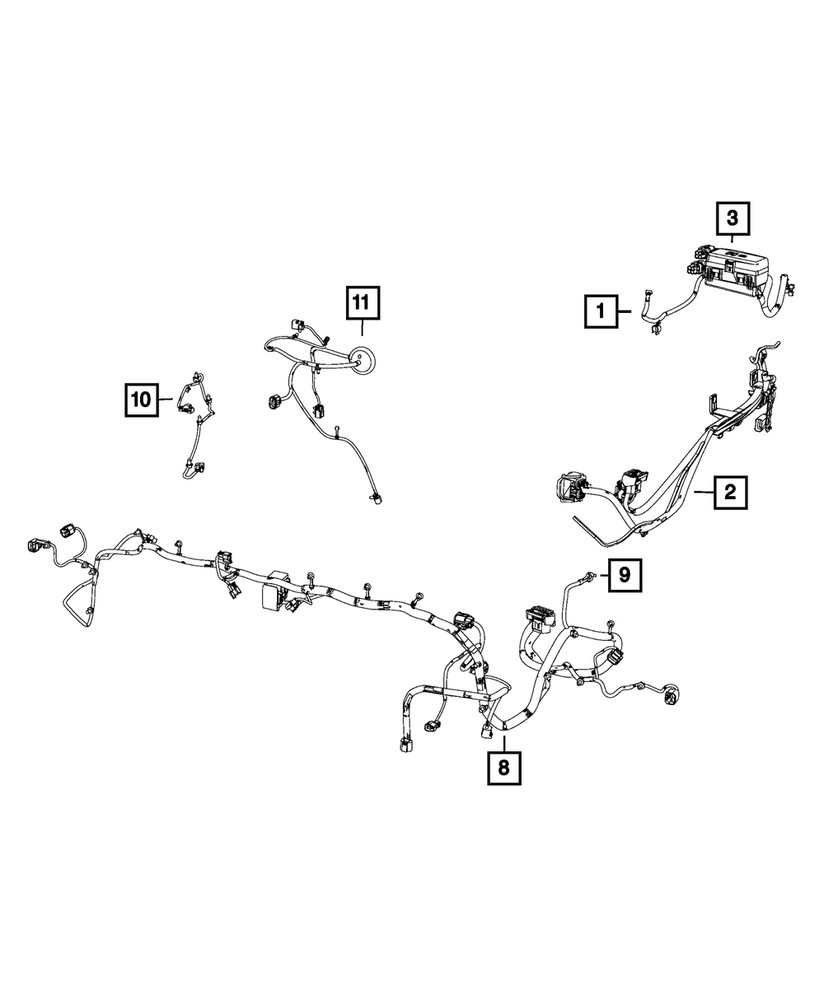 Genuine Mopar Front End Module Wiring 52112121AB