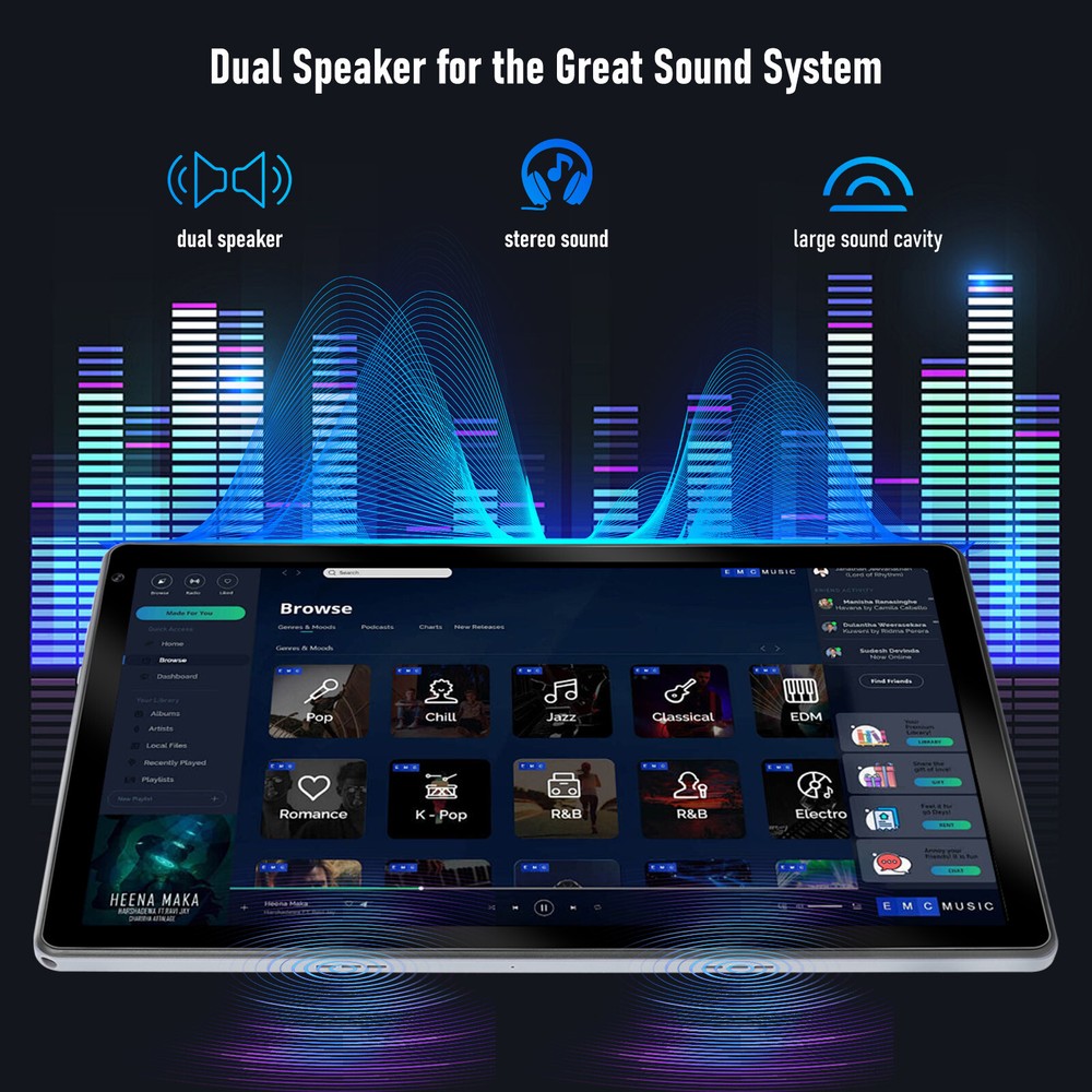 10.1 inch Android 14 Tablet 10+128GB IPS Touchscreen Octa-core Processor Wi-Fi