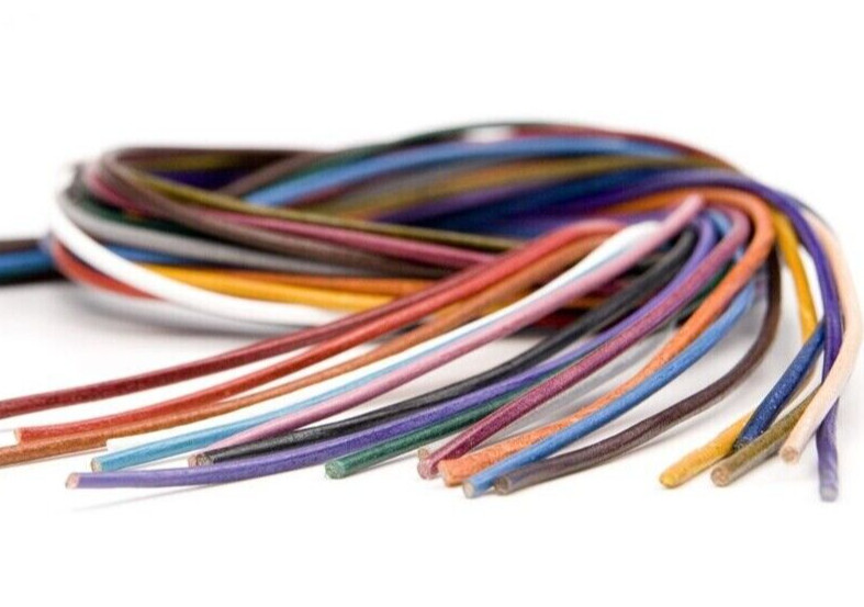 Multi-Color Genuine Leather 2mm Round Cord (20 Pieces) (1 Meter Each)