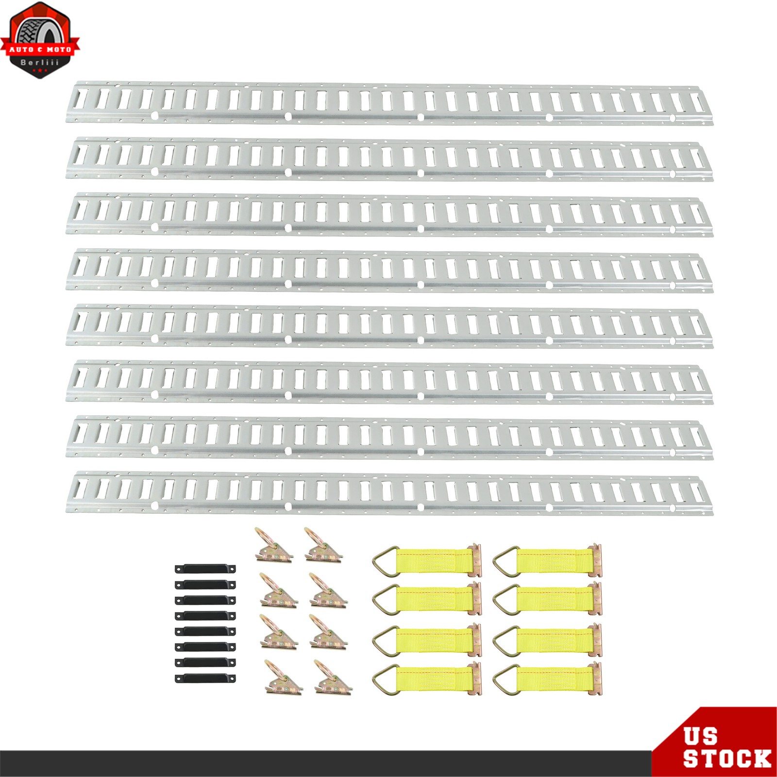 Fit For E Track Tie Down Rail Kit 5' E Track Rails Enclosed Cargo Trailer 34 PCS