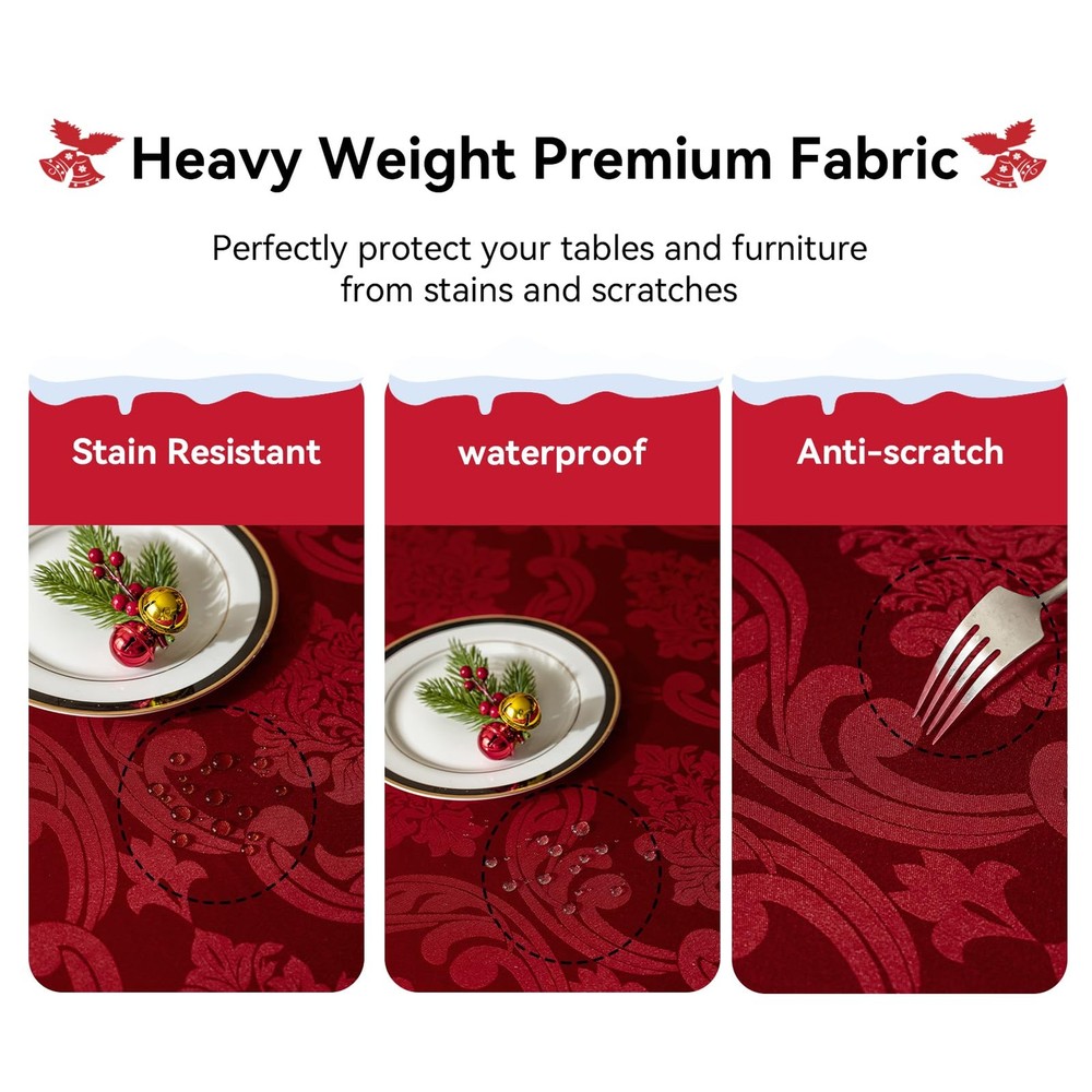 Romanstile Christmas Jacquard Rectangle 60" x 84" (Rectangular), Red