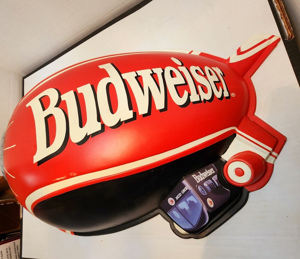 Budweiser Blimp Plastic Vacuform Sign Rare