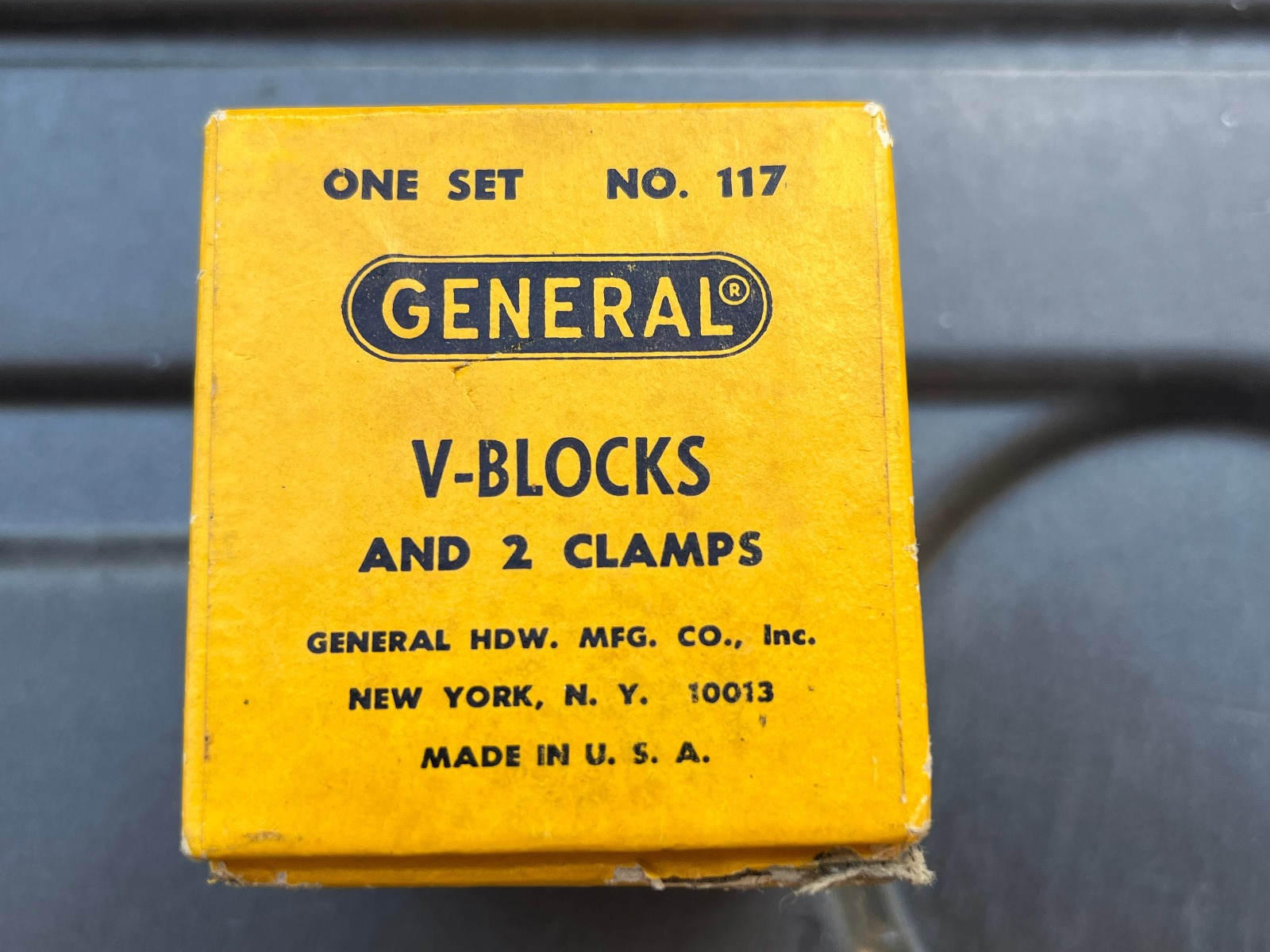Vintage GENERAL USA #117 V-Block Pair w/2 Clamps