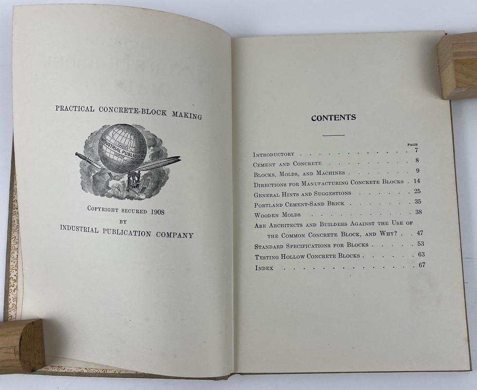 1908 Practical Concrete-Block Making, Illustrated C. Palliser Industrial Pub.