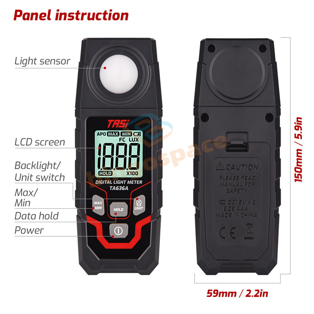 TA636A Digital Light Meter Illuminance Lux Meter Illuminometer Handheld Ambient