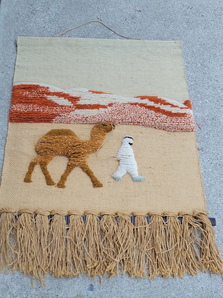 VINTAGE HANDMADE MIDDLE EASTERN WALL HANGING 29" X 40"