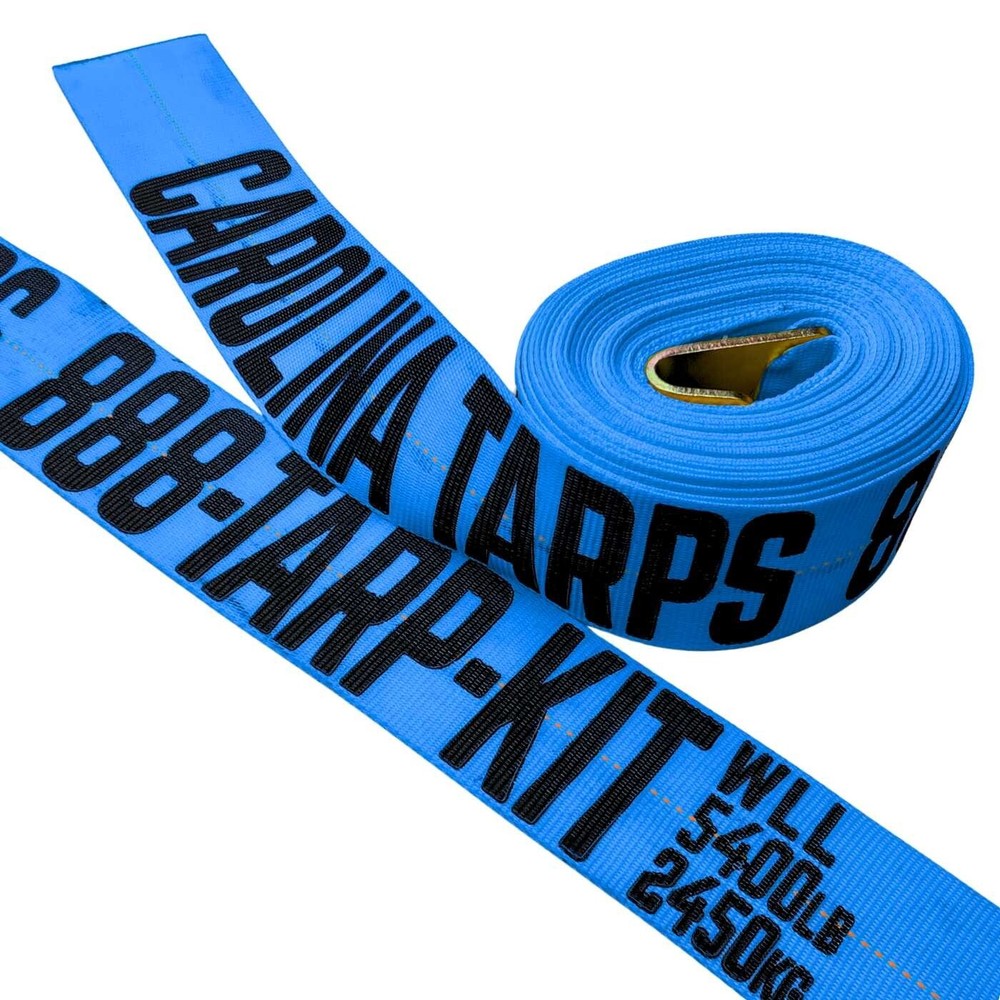 10 pack - Blue Flatbed Straps 4" x 30' Winch Strap