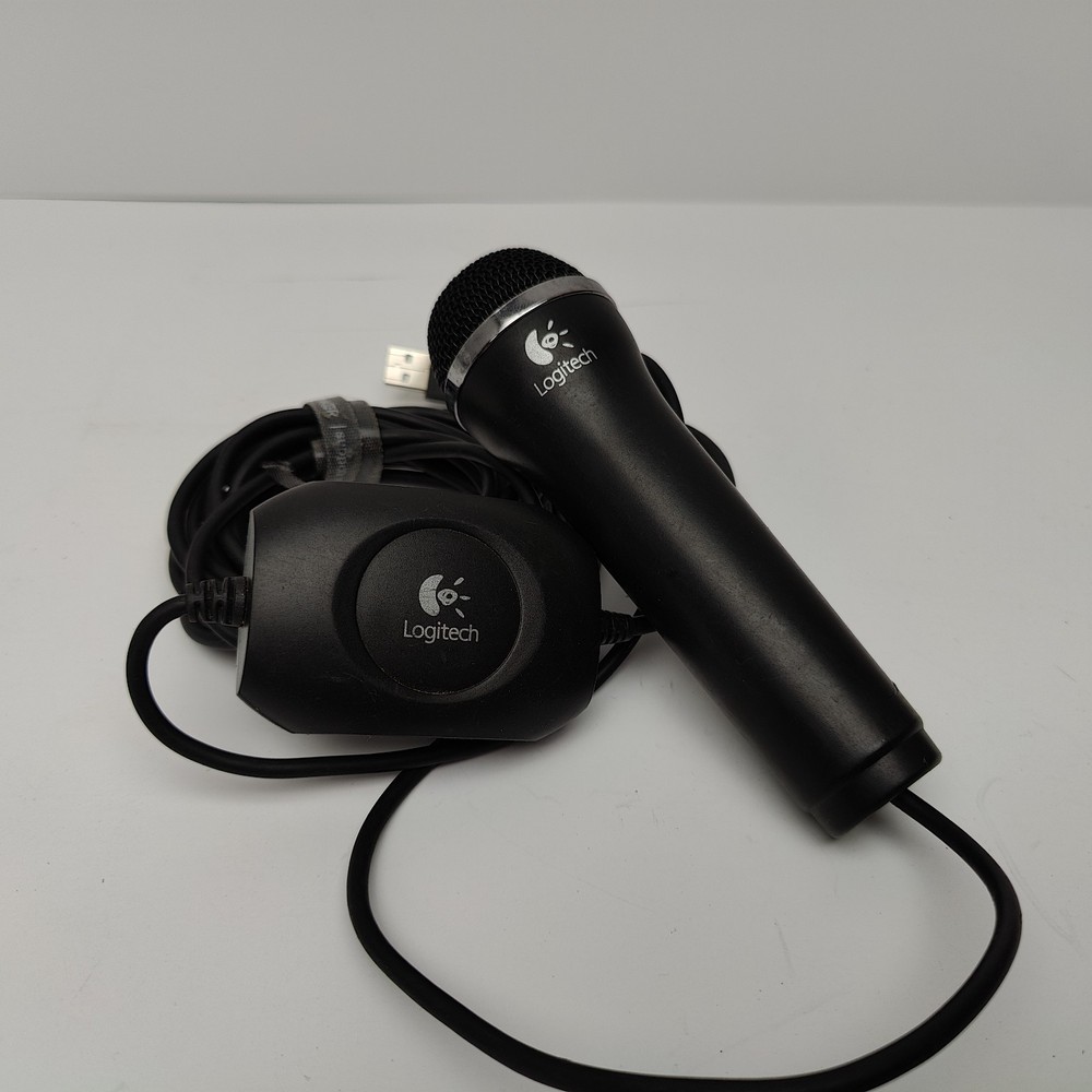 Logitech USB Microphone Wired PC Mic White USB Plug Play Computer Karaoke Mic