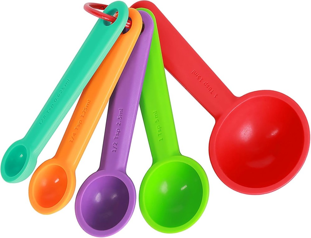 Silicone Measuring Spoons, Assorted Colors