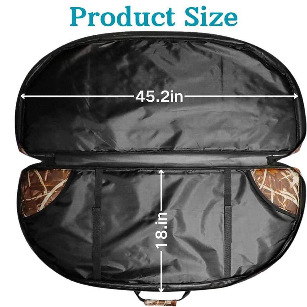 "45"" Compound Bow Case Soft Archery Bow Bag w/ Arrow Pocket Backpack Straps"