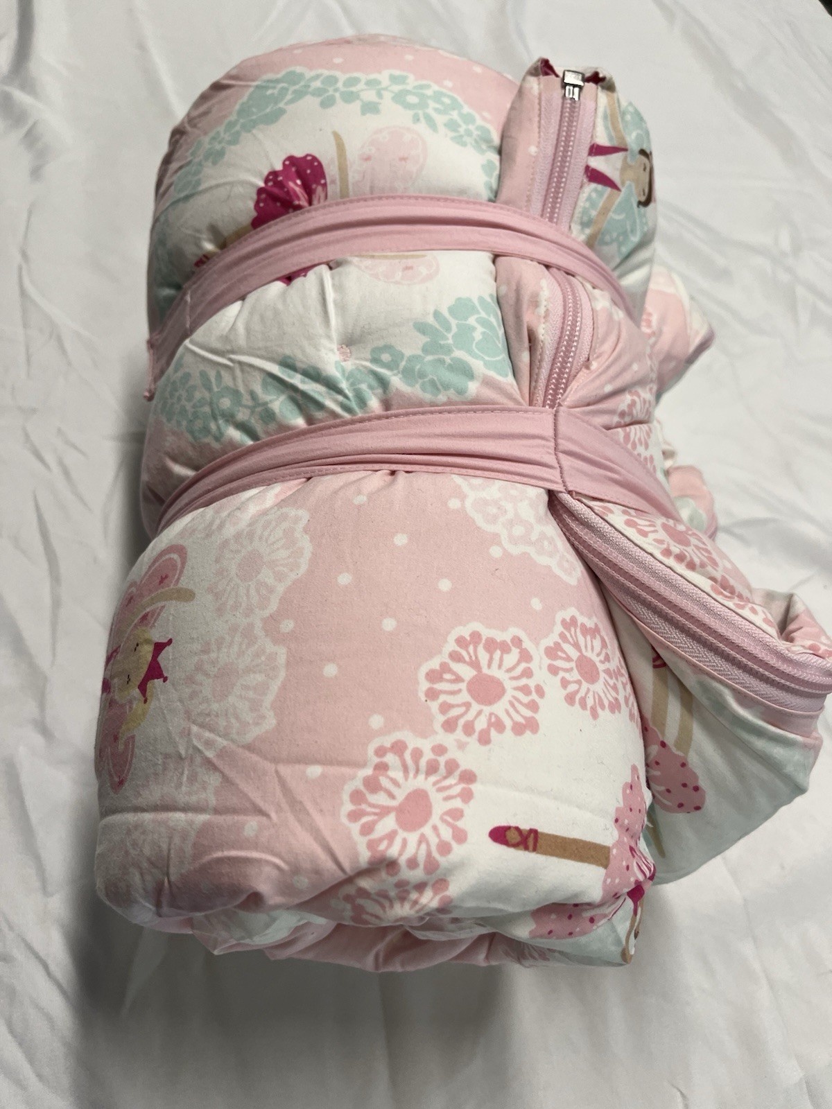 POTTERY BARN KIDS Girls Sleeping Bag Pink BALLERINA FAIRIES EUC.