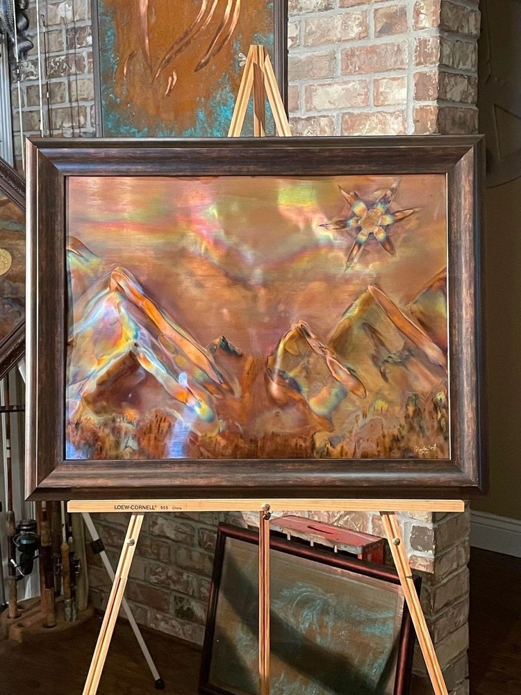 Sunscape Epsilon - Copper flame wall art