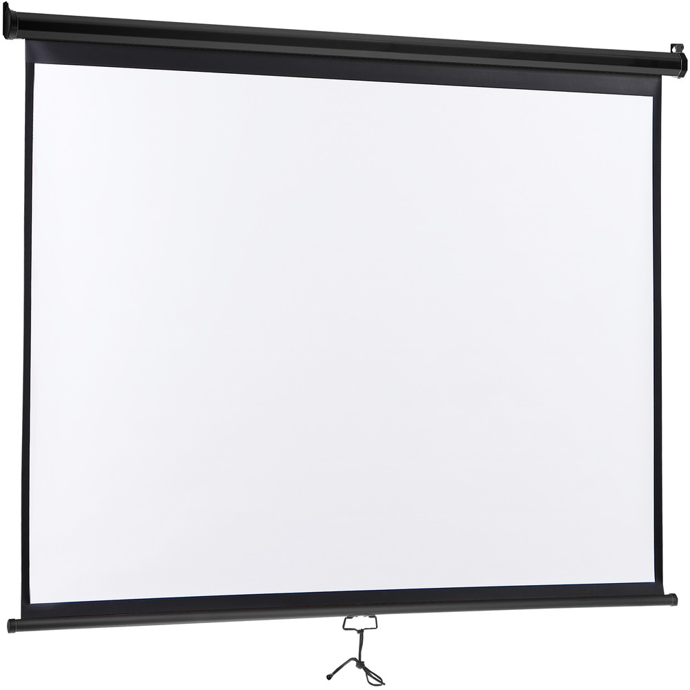 72 Inch Projector Screen Projection Screen Manual Pull Down 4:3 HD Format Black