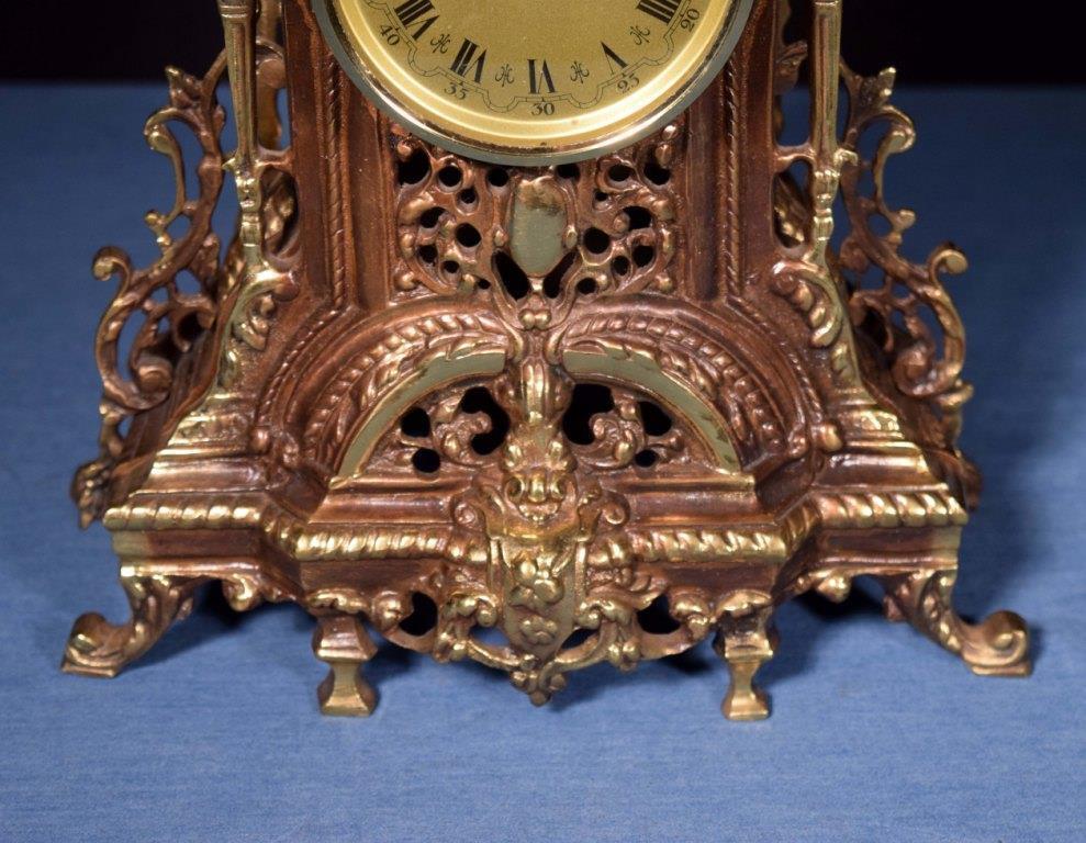Vintage Neo Gothic Bronze Clock Battery Powered Clock Works