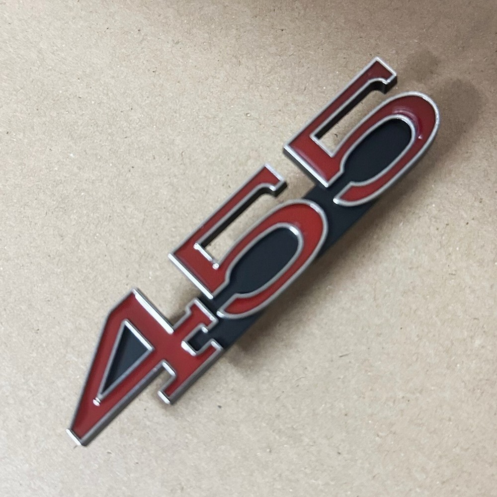 2Pc Chrome Red 1970-1974 Fender 455 Emblems 3D Badges Replacement 1243122