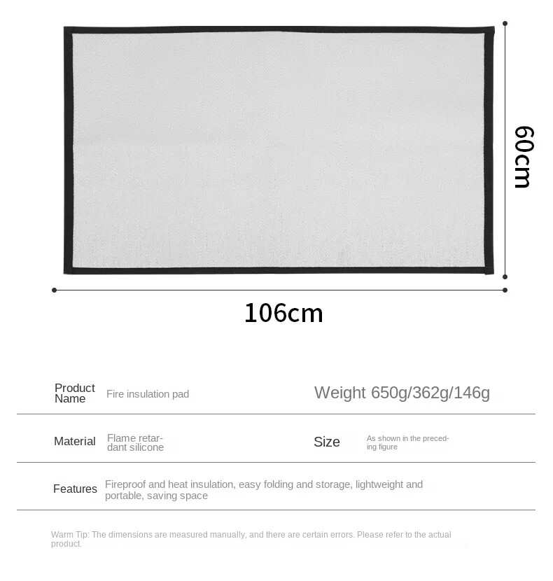 Outdoor Multi-purpose Silicone Cloth High-temperature and Fireproof Mat