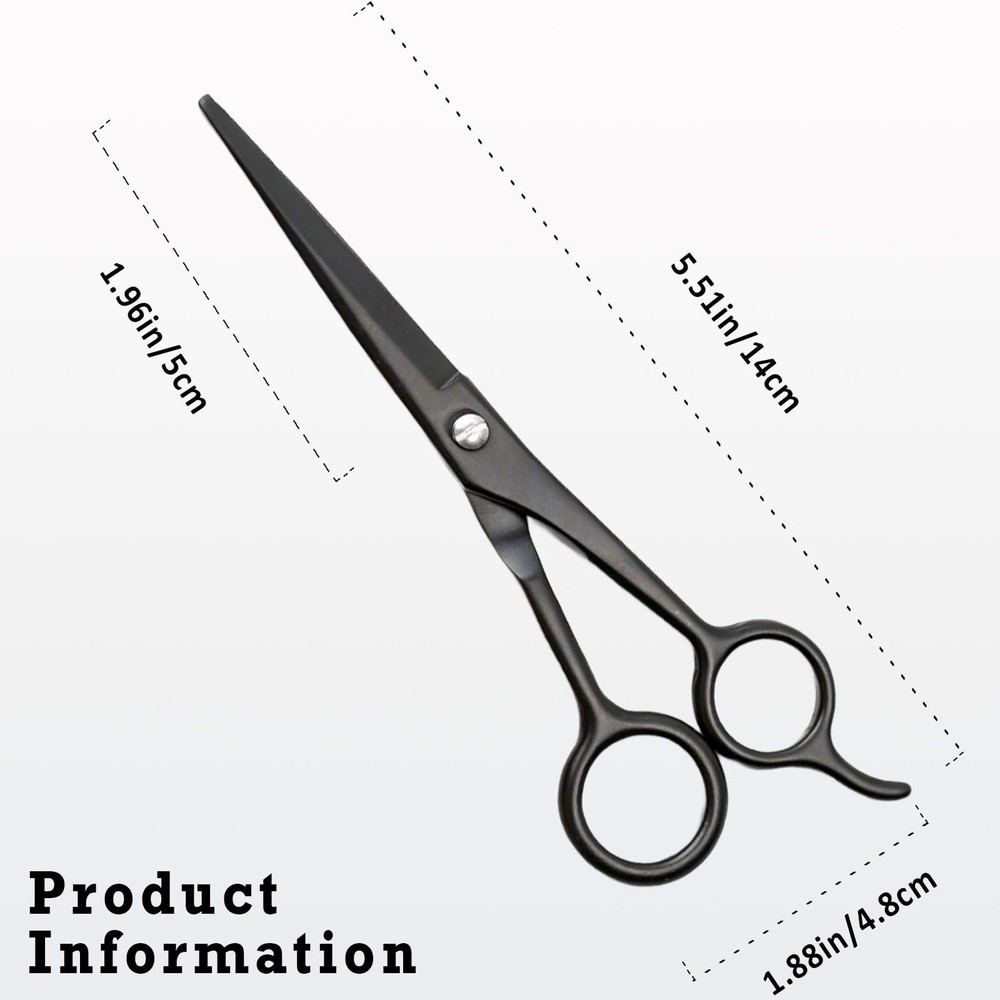 Sharp Stainless Steel Shears - Black - Professional Beard & Mustache Scissors...