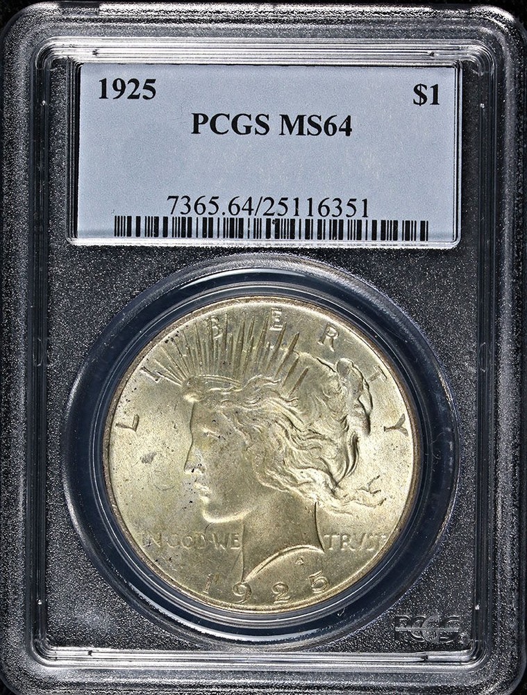 1925-P Peace Dollar PCGS MS64 - Toning