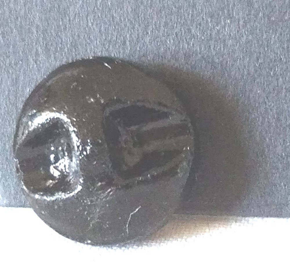 Bb FOX HEAD ANTIQUE BLACK GLASS BUTTON