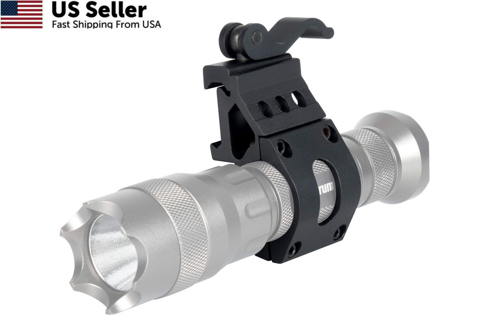 Monstrum 1 Inch Offset Picatinny Rail Mount for Flashlights with Quick...