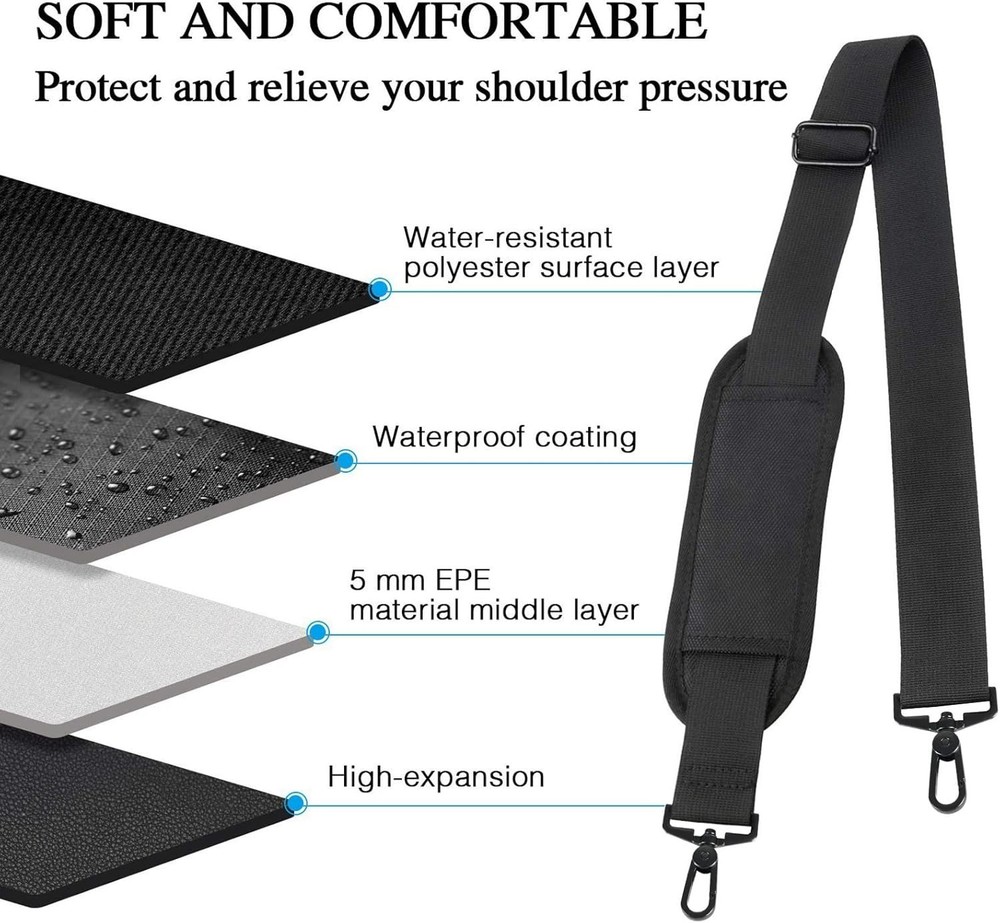 Shoulder Strap, 52" Universal Replacement Laptop Shoulder Strap Luggage Duffel B