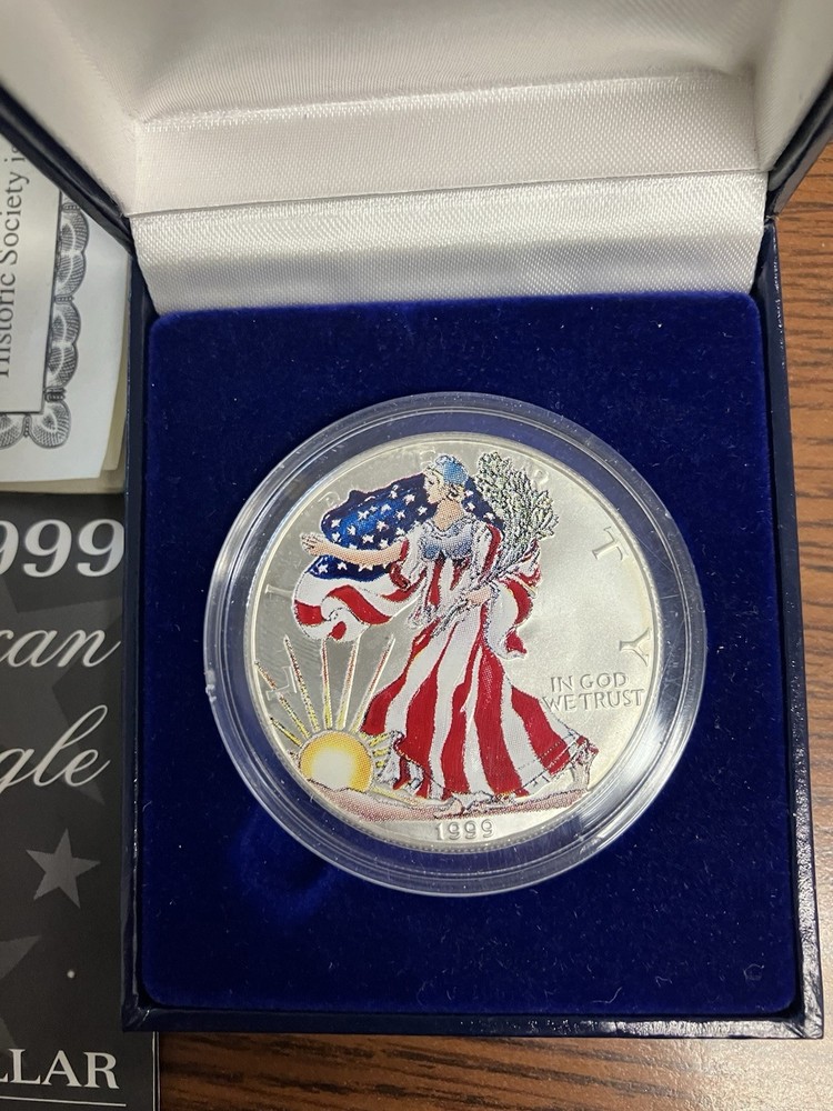 COLORIZED 1999 AMERICAN SILVER EAGLE 3240119