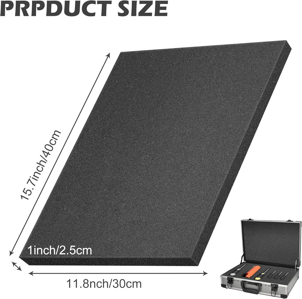 4 Pcs Polyurethane Foam Sheet- 16 X 12 X 1 Inch Cuttable Foam Inserts for Cases-