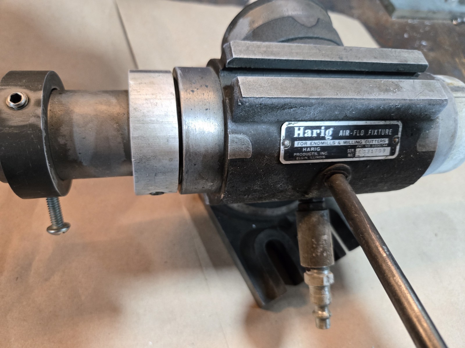 Harig Air Flo Fixture Tool Sharpening Grinding Fixture Drill And End Mill