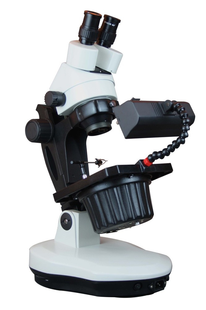 Gemstone Gem Testing Darkfield Zoom Stereo LED Microscope w Top Bottom Light