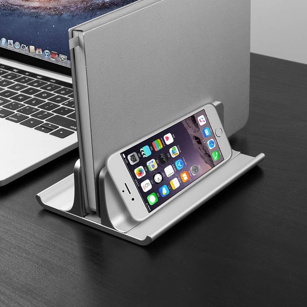 Vaydeer Vertical Laptop Stand Holder Adjustable Desktop Notebook Dock Silver