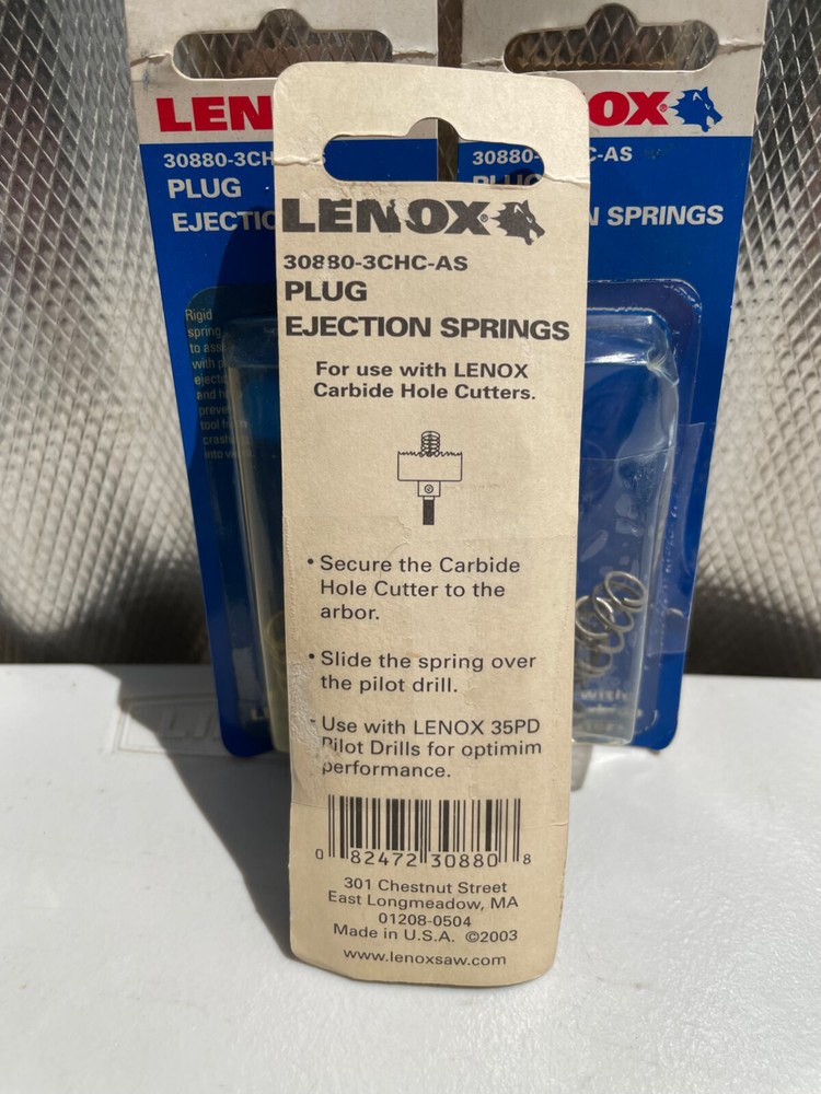 3 Packs Lenox Replacement Plug Ejection Spring Carbide Hole Cutter 30880-3CHC-AS