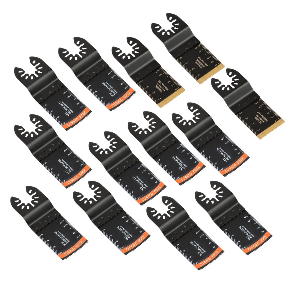 35PCS Multitool Blades 7 Type Titanium & HCS Oscillating Tool Blades Combination
