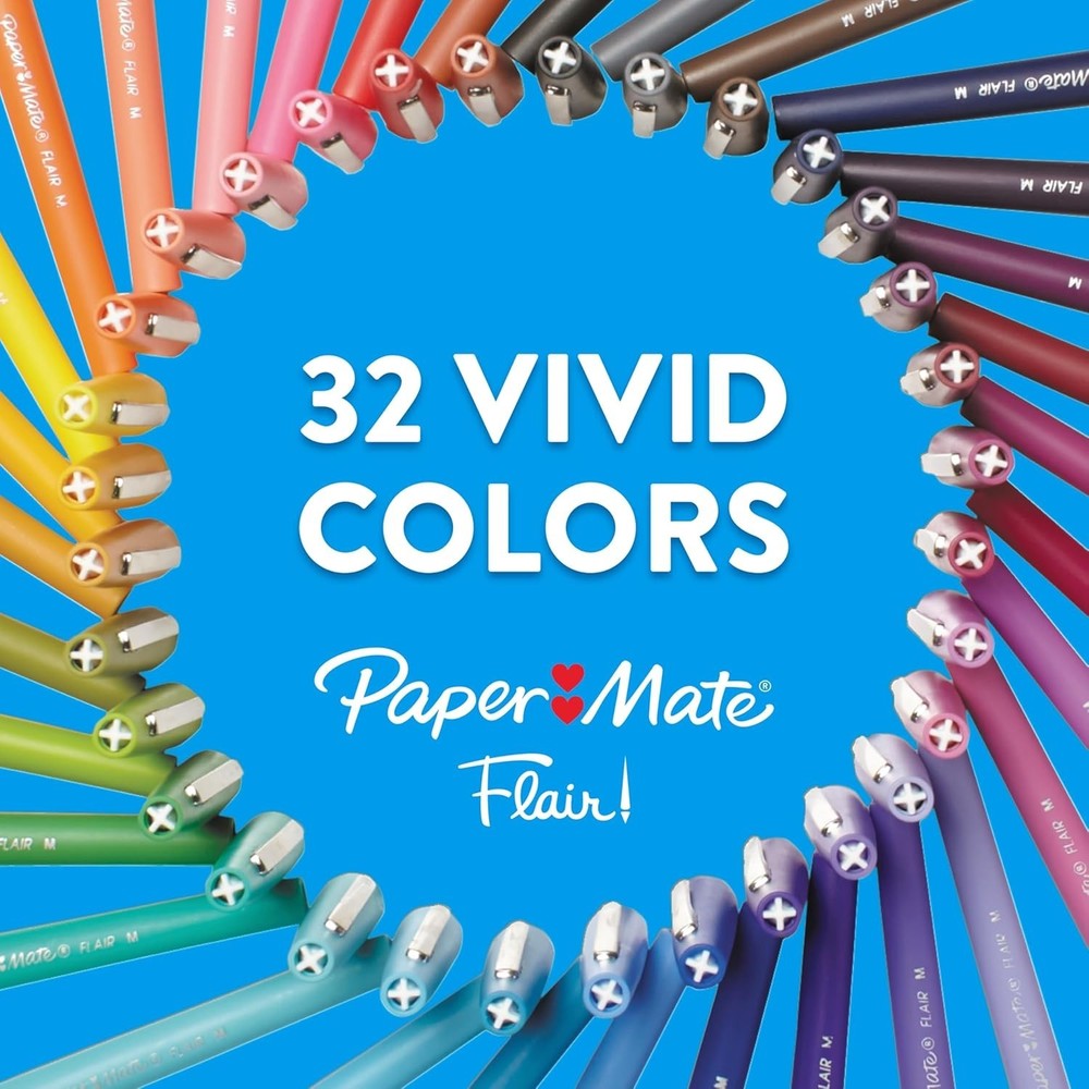Flair Felt Tip Pens Medium Point 0.7mm Red 4 Count