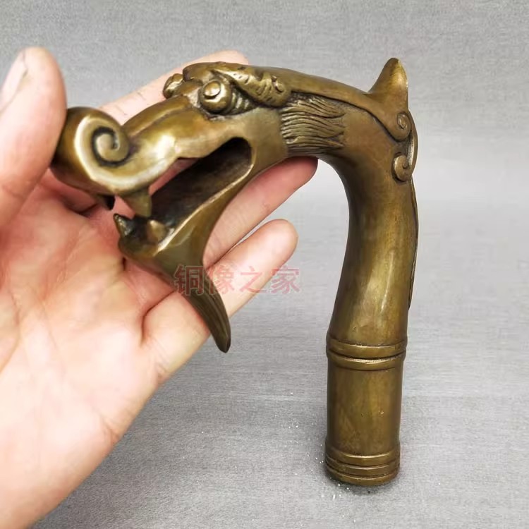 Solid Brass Dragon Head Walking Stick Cane Handle Top Topper Hand Grip Tool