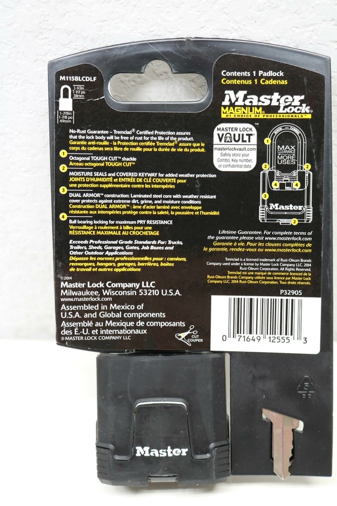 Master Lock Magnum Padlock Professional Level 8 M115BLCDLF