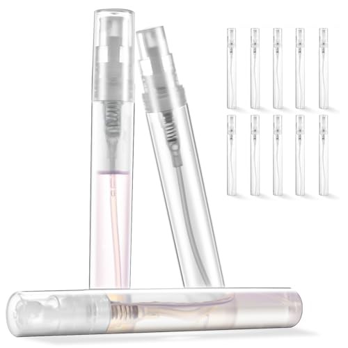 Chiallco Mini Perfume Sample Bottles, 10 Pack 5 ml Plastic Small Perfume 5ML