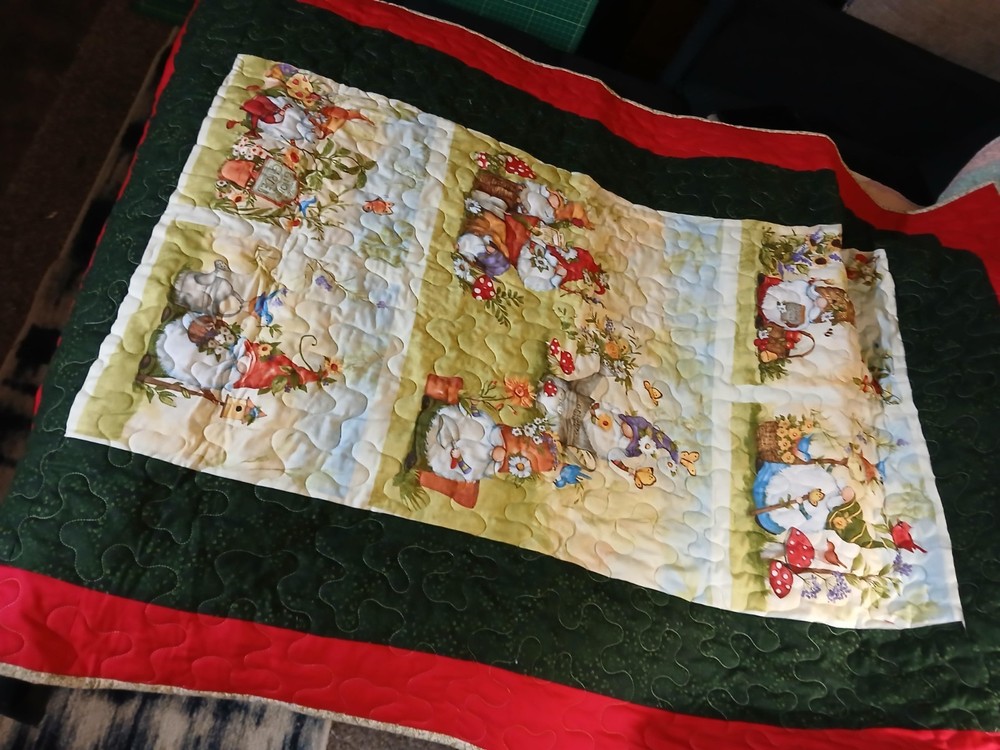 homemade quilts gnome throw