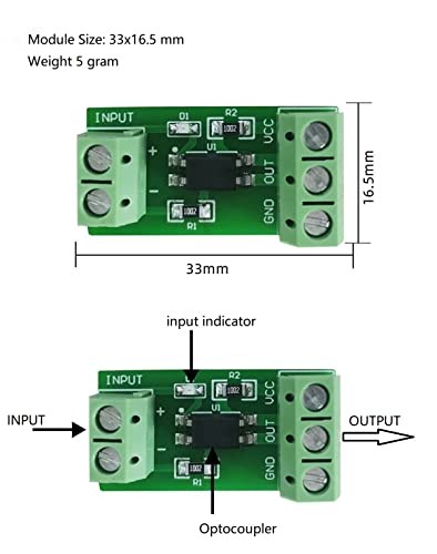 NOYITO 1-Channel PC817 Optocoupler Isolation Module Optoelectronic 3-5V